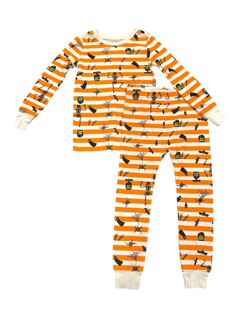 NWOT Old Navy Toddler Boy Halloween Snug Fit Pajama Set Pumpkin Sleepwear,‎ 4T
